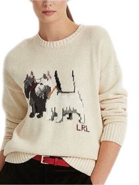 Lauren Ralph Lauren Scotty dog Westie sweater xl